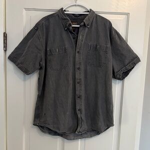 Casual Charcoal Button-Down‎ Shirt for Men